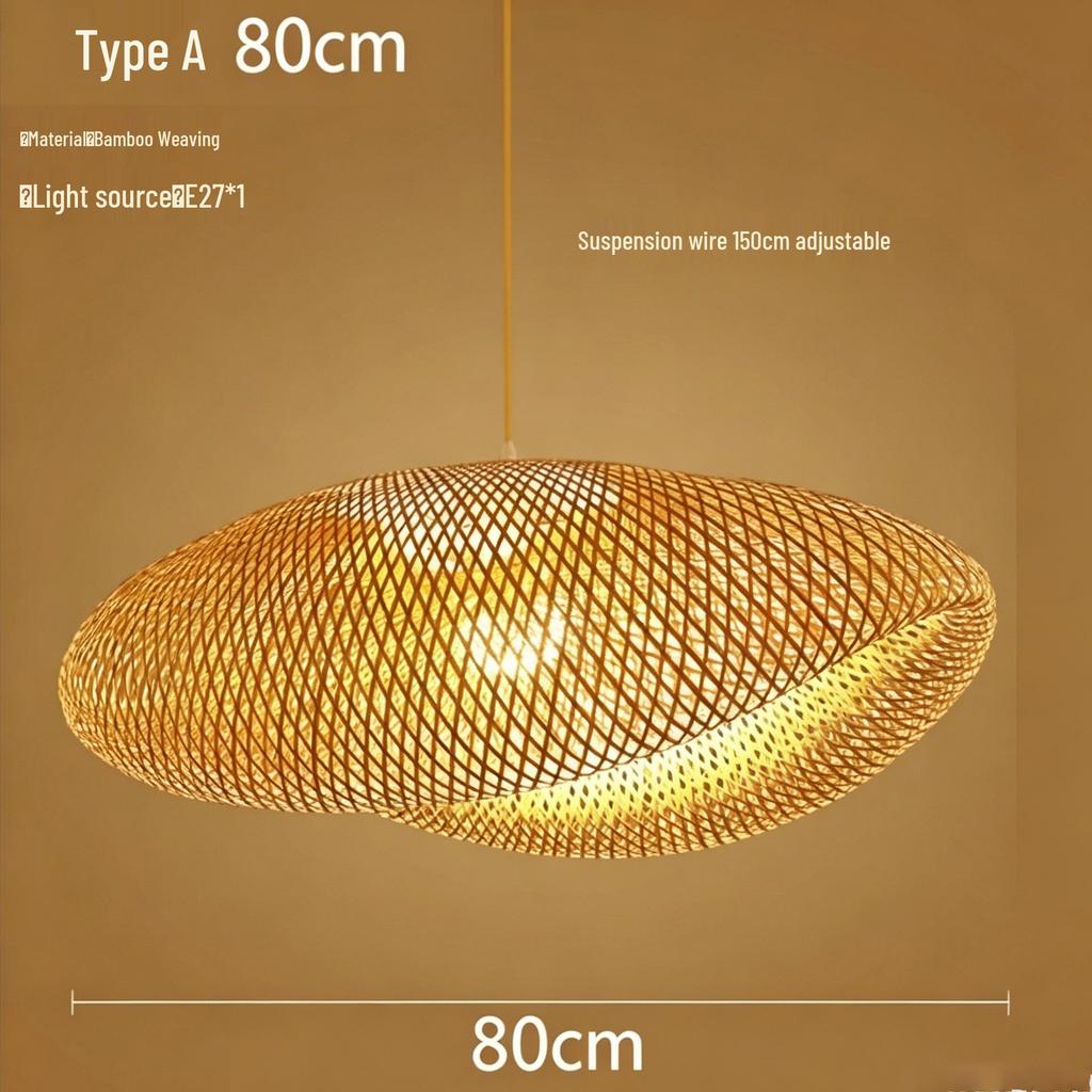 Bamboo Zen Pendant Light: Artistic Bamboo Weave Lantern for Tea Rooms and Tables