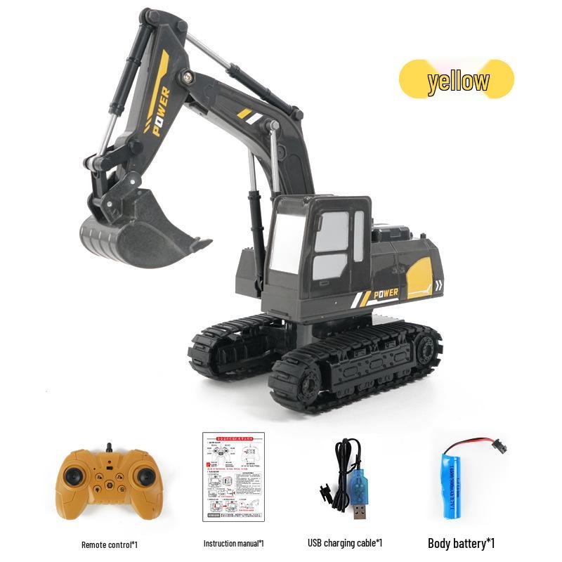 

Трансграничный набор строительных игрушек с дистанционным управлением из сплава для детей: Экскаватор, Бульдозер, Самосвал. Standard Single-Battery Version