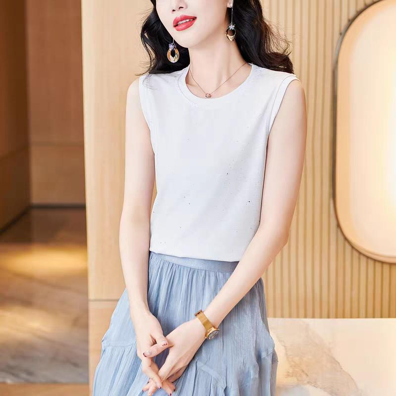 Women s Ice Silk V-Neck Sequin Camisole - Sleeveless, Stylish, and Slimming 2XL Recommended 135-150 jin