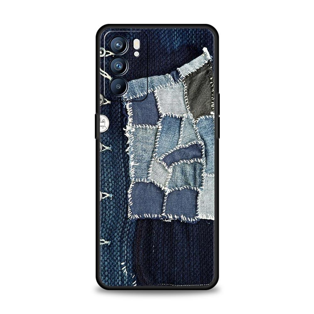 Leather Cloth Pattern Phone Case For Oppo A17 A31 A54 A57 A78 A79 A98 Find X5 X6 Reno 6 7 8 10 11 12 13 F Pro 5G Soft TPU Cover