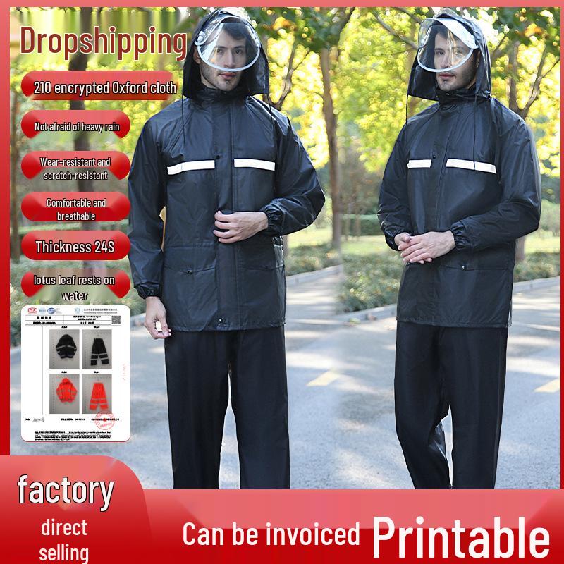 Oxford Reflective Raincoat & Pants Set for Motorcyclists