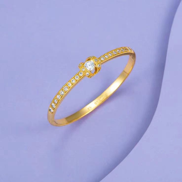 Vietnam Gold-Plated Irregular Copper Bangle Bracelet for Women