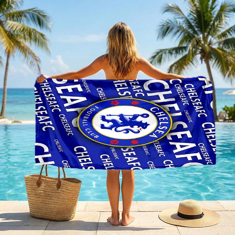 Chelsea FC Beach Towel Soft Microfiber Summer Towel Quick Dry Absorbent Towel for Beach Swimming Pool Travel