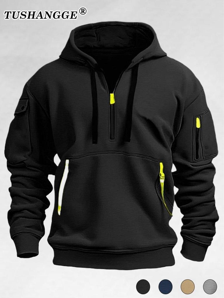 Men's Multi-Pocket Zipper Hoodie: Spring/Autumn Casual Sports Jacket