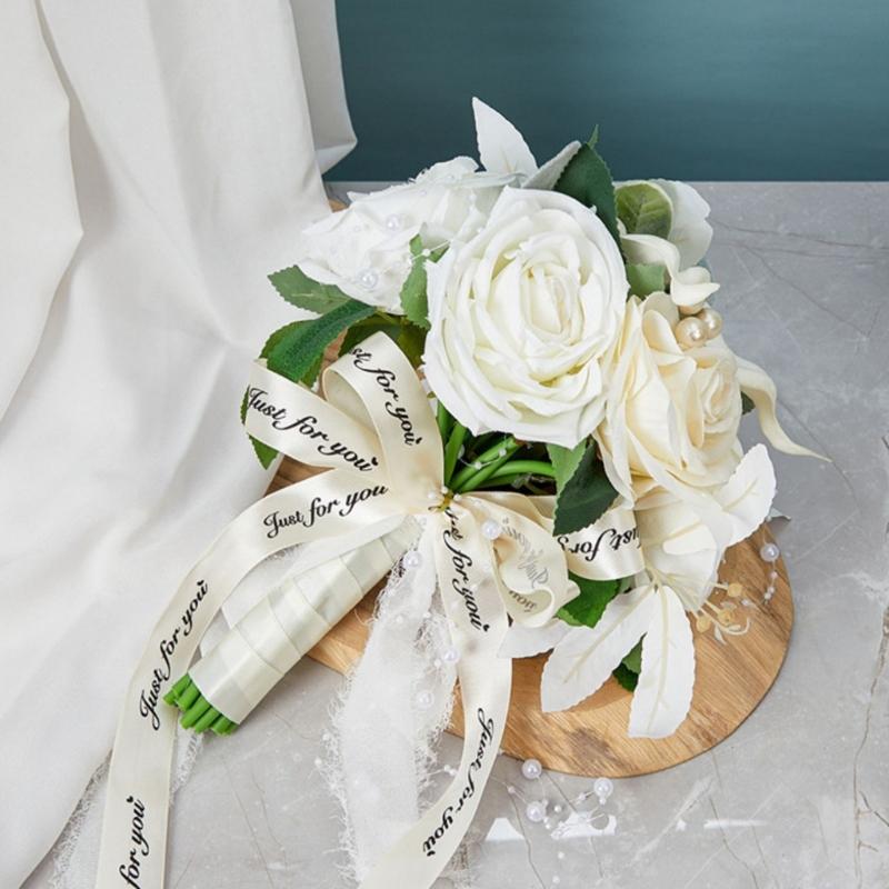 Bridal Bouquets for Wedding, Simulation Rose Bride Wedding Bouquet Wedding Decorations for Ceremony, Anniversary