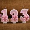 Digital Candle Girl Pink Bow, Birthday Cake Decoration, 0-9 Purple Numbers, Party Supplies, Birthday Candles, Candlestick