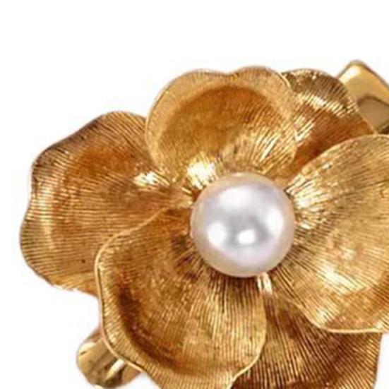 Women Hairpin Imitation Pearl Flower Decor Hair Clip French Retro Style Side Bang Hair Pin Hair Accessories