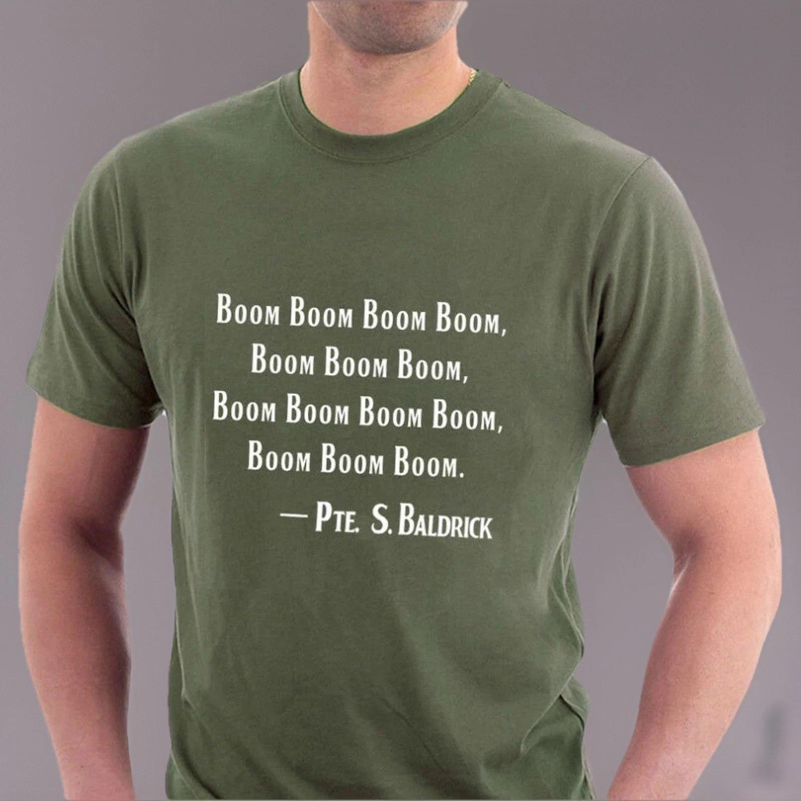 Boom Boom Boom Boom by Private S.Baldrick. Blackadder War WW1 Tee Army Soldier L
