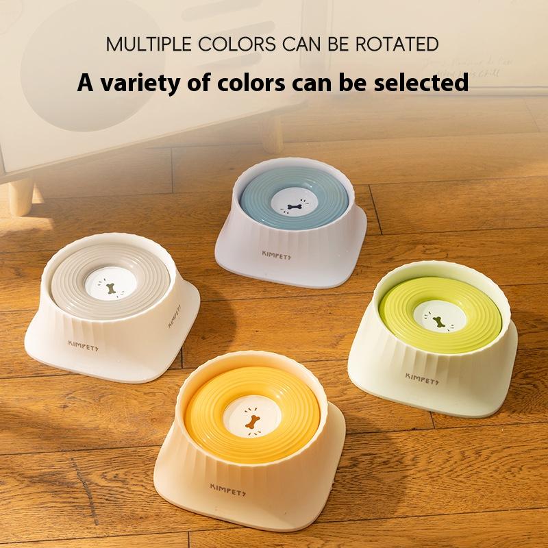 Anti Spill Dog Bowl Slow Feeder Floating Design Prevents Wet Chin Stainless Steel Pet Food Dish for Small Medium Breeds