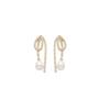 Inlaid Crystal Imitation Pearl Waterdrop Tassel Long Personality Geometry Dangle Earrings for Women Korean Fashion Jewelry