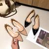 Pointed Toe Nude Flats: Women's 2025 Spring/Summer Rivet Patent Leather Elegant Versatile Shoes