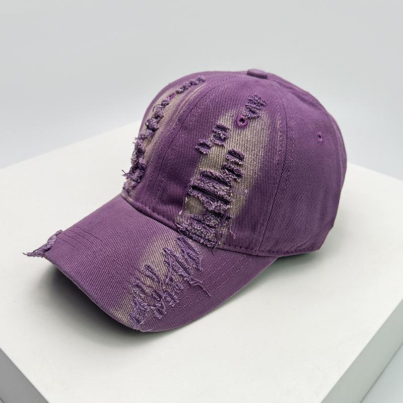New Men Women Gradient Broken Style Baseball Hats Distress Sunshade Breathable Personal Snapback Caps Versatile Fashion Retro
