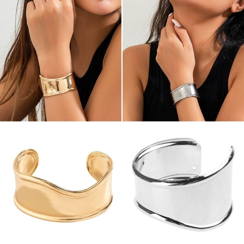 Fashionable Wide Opening Bracelet Irregular Bracelet Irregular Shape Wristlet Unique Wide Cuff Bracelet for Women Girls
