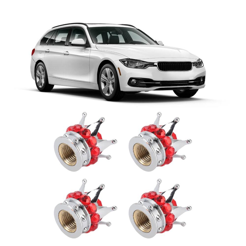 4PCS Chrome Crown Tire Valve Stem Caps Crown Diamond Car Wheel Tire Valve Caps  Cars,Trucks,Bicycles