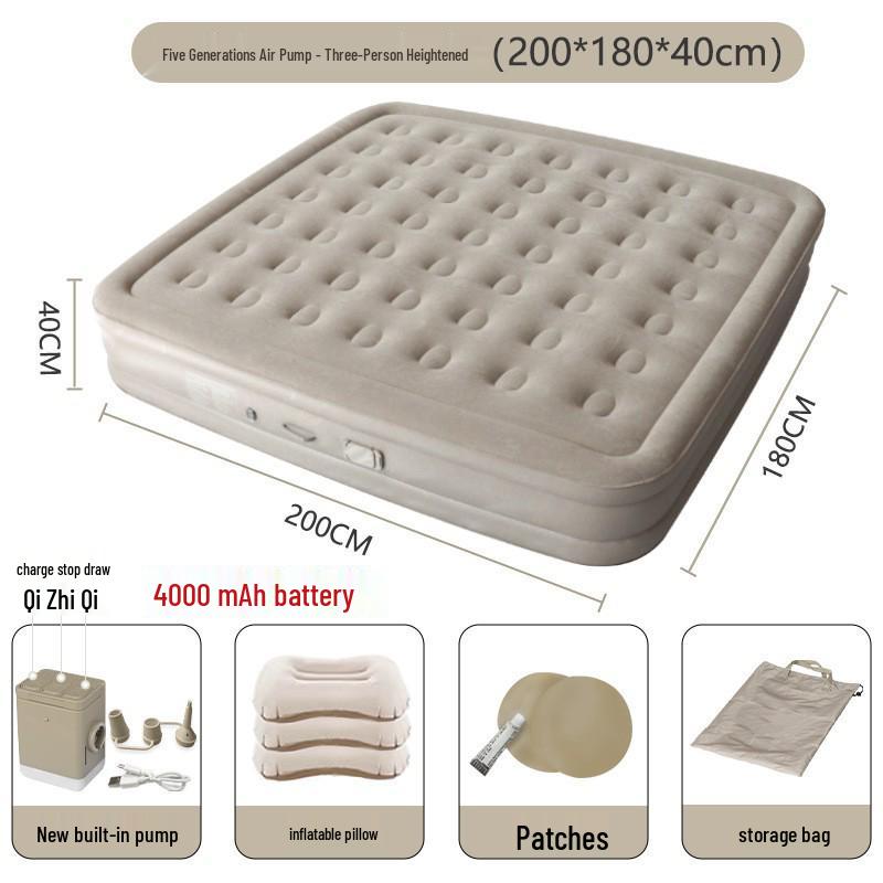 Portable Outdoor Inflatable Air Mattress - Single/Double Camping Bed