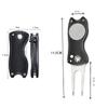 1PC Foldable Metal Golf Turf Repair Tool With Magnetic Ball Marker And Pop-Up Button For Golf Green Fork Golf Tool