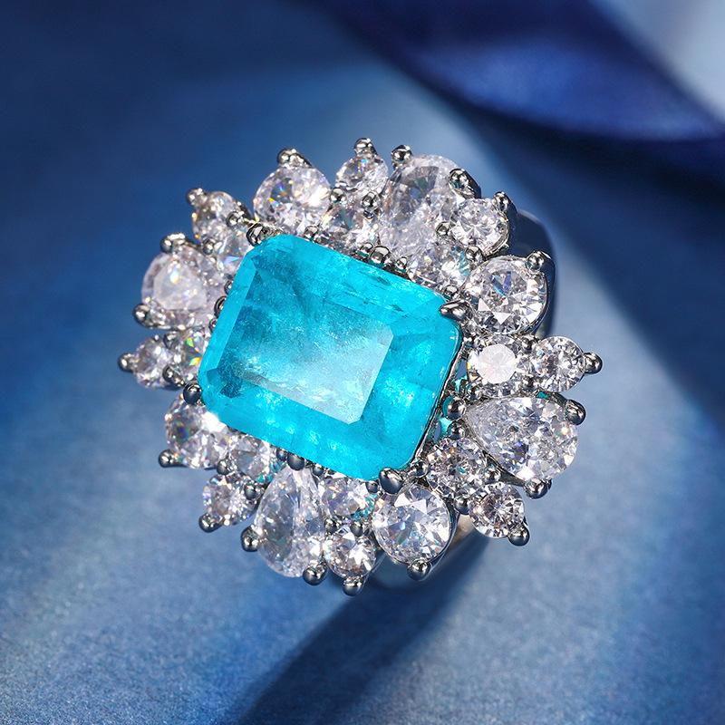 Schmuck Kupferboden Vergoldet Schmuckset Simulation Paraiba Premium Retro Set 10 * 12-6 * 8