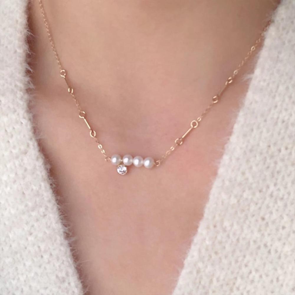 Shijia Pearl Necklace Women's Niche Light Luxury Design High-end Temperament Collarbone Chain Neck Chain Sweater Chain Bead Chain