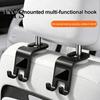 Car Seat Hook 2Pcs Headrest Heavy Duty Hooks Double Back Vehicle Storage Organizer for Fits Most Cars Bags Coats Accessory