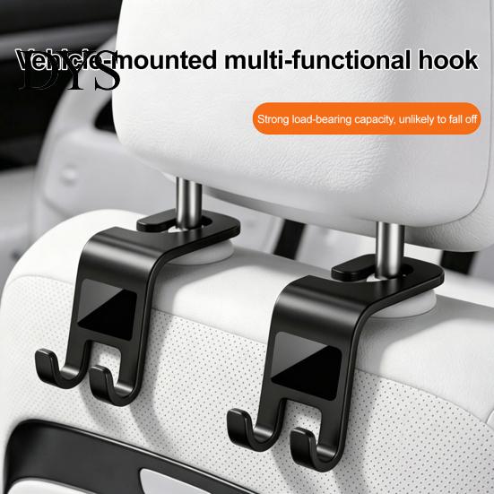 Car Seat Hook 2Pcs Headrest Heavy Duty Hooks Double Back Vehicle Storage Organizer for Fits Most Cars Bags Coats Accessory
