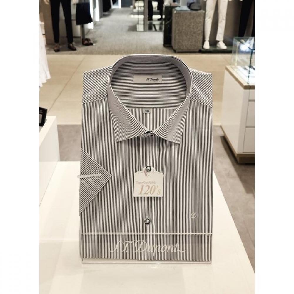 S.t. Dupont Slim Fit Short Sleeve Shirt 120s Pinstripe Se5mm21hs310sny 095