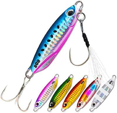 [Leurre Seiran] Ensemble de Jigs Métalliques 20g 30g 40g 60g - Longue Distance de Lancer, Leurre Robuste pour Bar, Flet, Maquereau Espagnol, Poisson Bleu, Poisson Sabre, Gro
