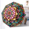 Flower Automatic Folding Umbrella Compact 8-Rib Design Durable Plastic & Iron for Outdoor Daily Use Gift for Friends & Family