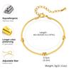 Minimalist Blade Chain Heart Bracelet for Women Gold Plated Stainless Steel Waterproof Bracelets Chic Jewelry Gift