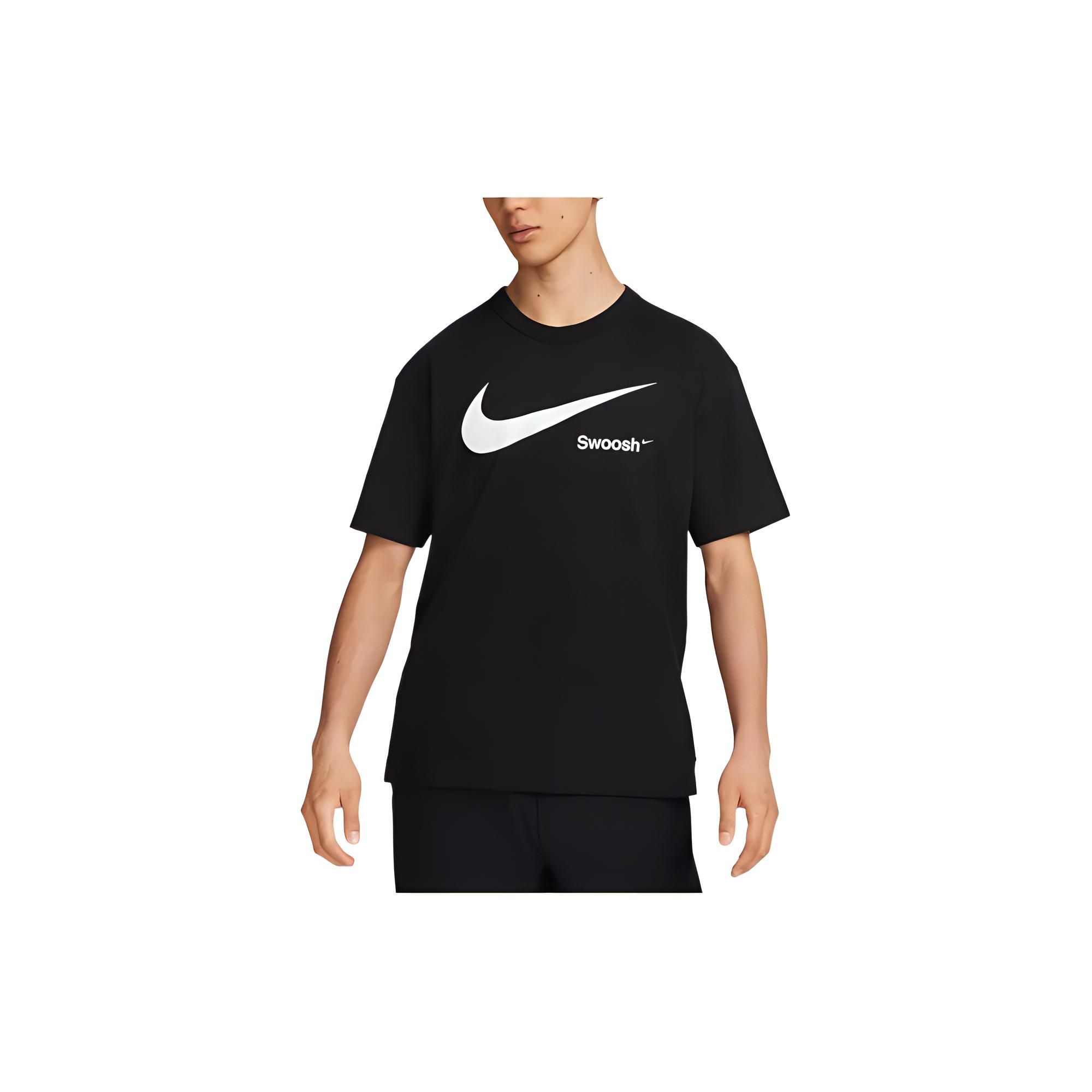 

Nike Винтажный американский пуловер с круглым вырезом и логотипом с буквенным принтом, футболка с короткими рукавами, мужские топы, черный DX6309-010 L