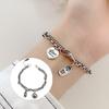 Braccialetto d'Argento Thailandese da Donna Vintage Geometrico Cuore Amore Fortunato Punk Gioielli 2023 Nuovo