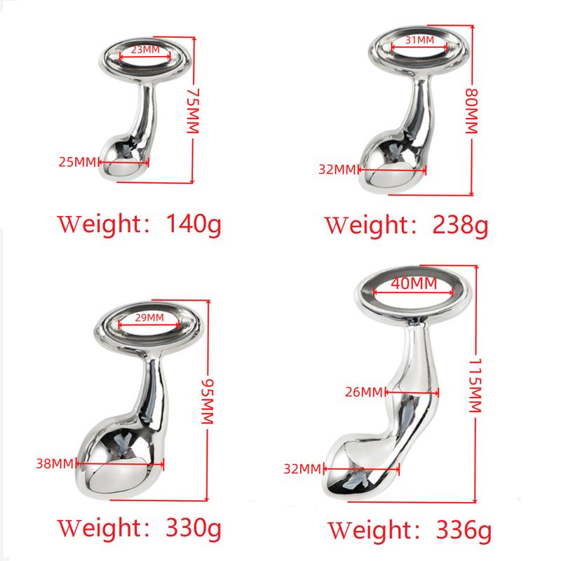 Heavy Stainless Steel Anal Beads Butt Plug Set Small Large Metal Anal Beads Butt Plug Pull Ring Insert Ass Vaginal Sex Toy Dildo