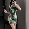 Ruo Lan Chinese-Style Pearl Backless Qipao Lingerie with Slit
