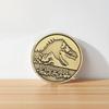 Retro Dinosaur Metal Sign Enamel Pin: Sci-Fi Adventure Movie Fan Souvenir