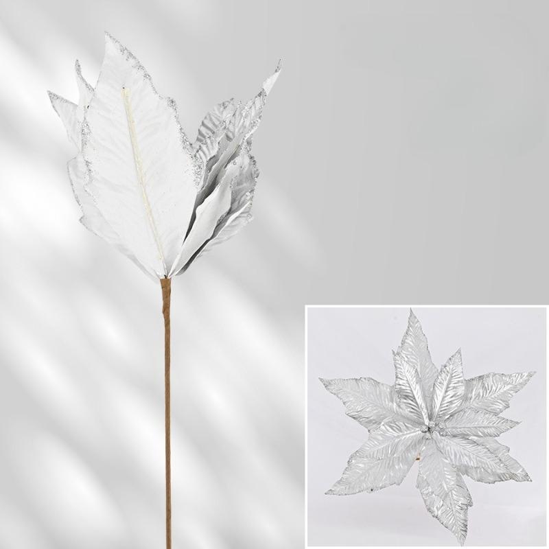 12 petals Christmas flower simulation Christmas flower window home decoration gold powder maple leaf Christmas props