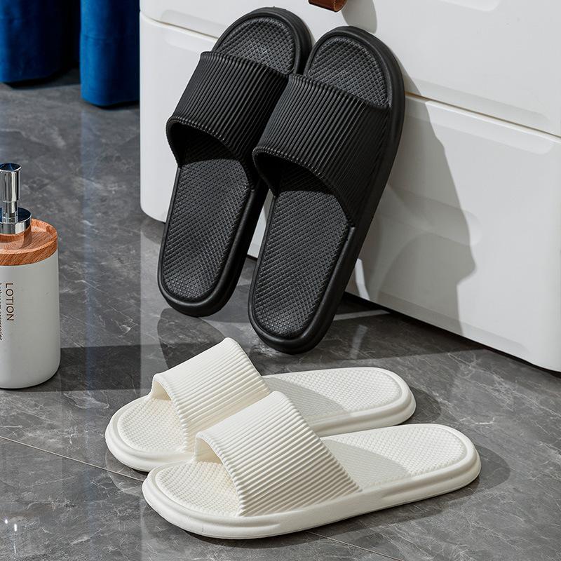 Striped cool slippers household, soft bottom eva deodorant home sandals women summer bath non-slip slippers