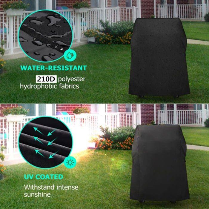 Housse de barbecue imperméable AIMOONSA 145x61x117 cm - Oxford 210D, poche & cordon