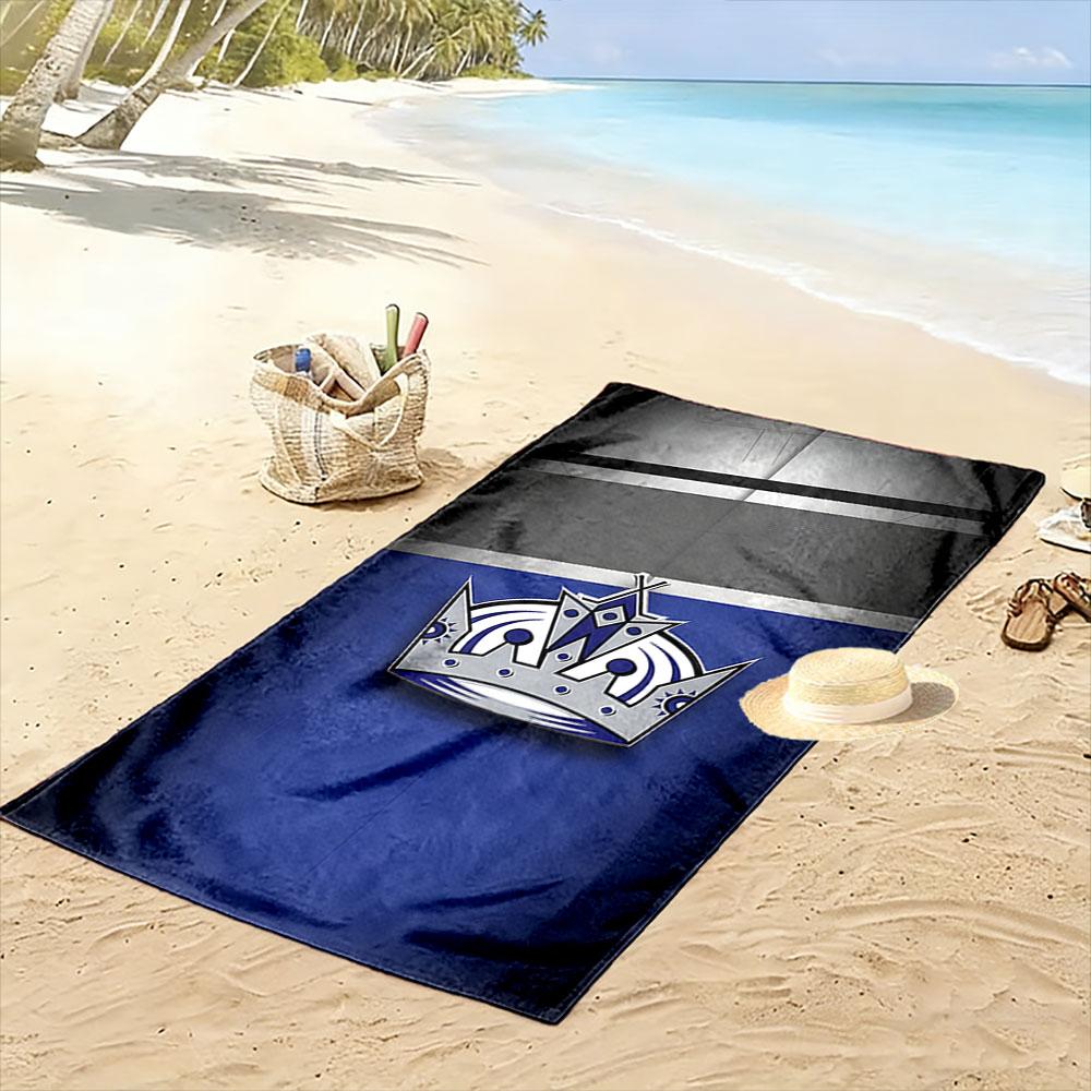 Royal Crown on Blue and Silver Background Patterned beach towel quick dry perfect for travel outdoor sports jogging the beach and swimming