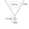 Twin Four-leaf Clover Necklace Women's Light Luxury Texture Flash Small Flower Neck Chain Noble Sense Synthetic Zircon Pendant Collarbone Chain
