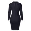 Women's Slim Waist Solid Color Lapel Long Sleeve Button Back Zipper Business Dress