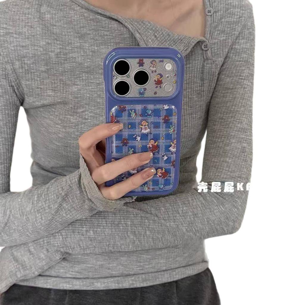 Glitter cute floral skirt girl for iPhone17promax Apple 16 Pro phone case 15 lanyard