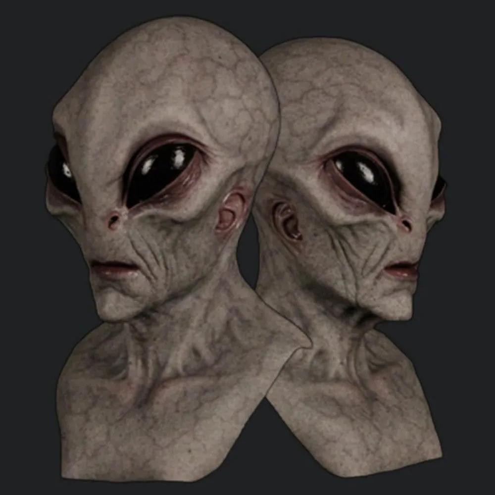 Realistic Creepy Halloween Masks for Adults,Halloween Costume Alien Mask, Full Head Latex Halloween Scary Mask