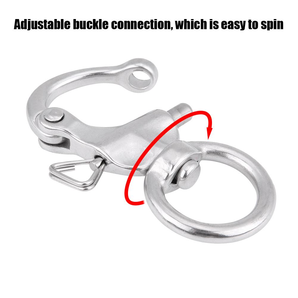 2Pcs Snap Shackle Stainless Steel 316 Buckle Brace Ring Useful Tool Round Ring Shackle 76mm