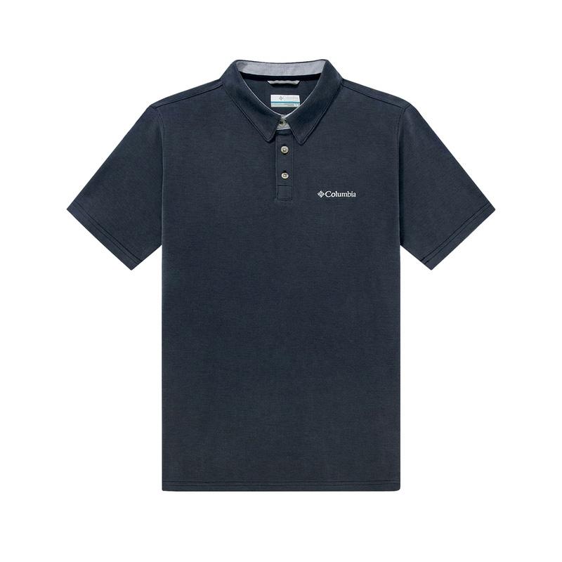 Columbia Solid Color Breathable Casual Short Sleeve Polo Shirt Men tops Blue EE0035-464
