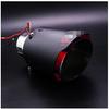 63-89mm Car Real Carbon Fiber Matte Black Exhaust Tip Muffler w/ Red LED Light