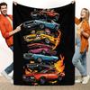 Colorful Sports Car Pattern Flannel Printed Blanket Suitable for All Seasons Suitable for Living Room Office Sofa and Travel