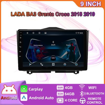 9 Inch Android Carplay For LADA GRANTA Cross 2018-2019 Car Radio Multimedia Video Player GPS Navigation WIFI 4+64GB