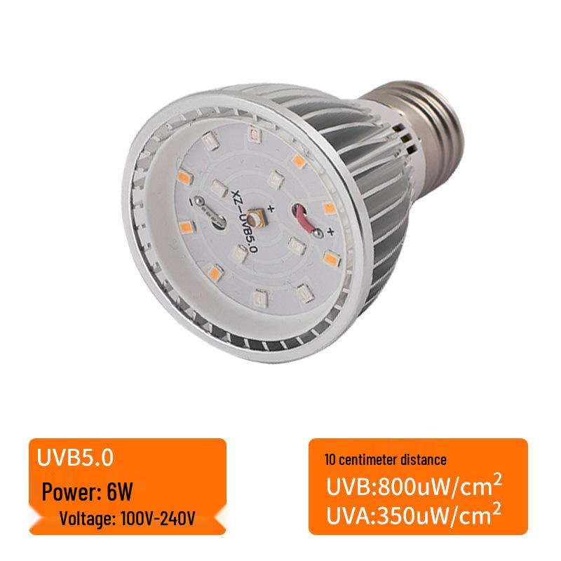 UVB 5.0 LED Turtle Basking Lamp - Full Spectrum UV Sunlamp for Reptiles and Plants