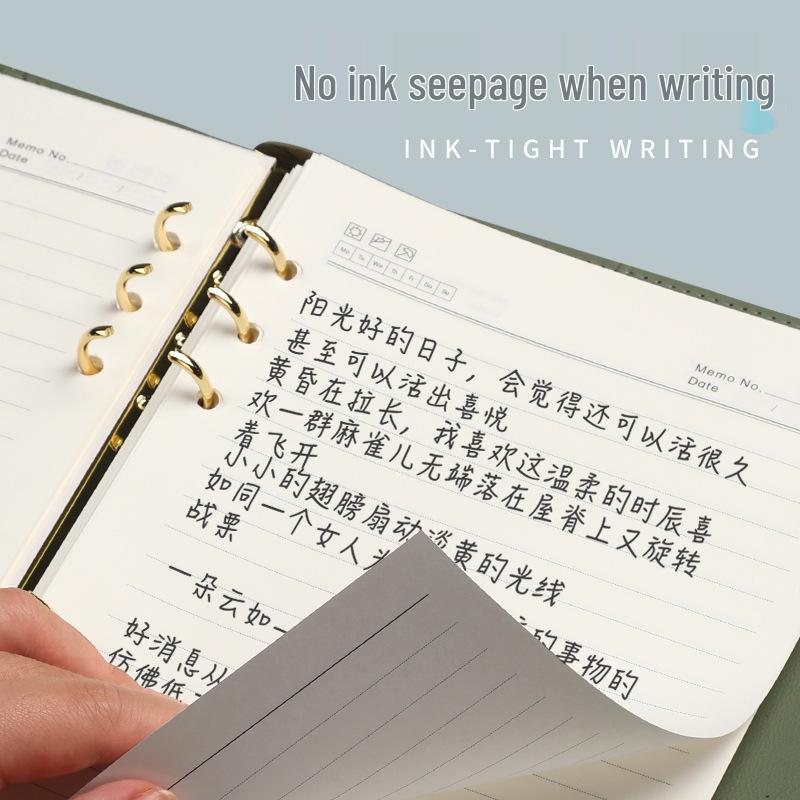 A6 Refillable Notebook: 6-Hole Lined A5 Pages
