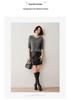 Women's Color Block Round Neck Cashmere Sweater – Loose Knit Pullover for Autumn and Winter, Versatile Fashionable Wool Top