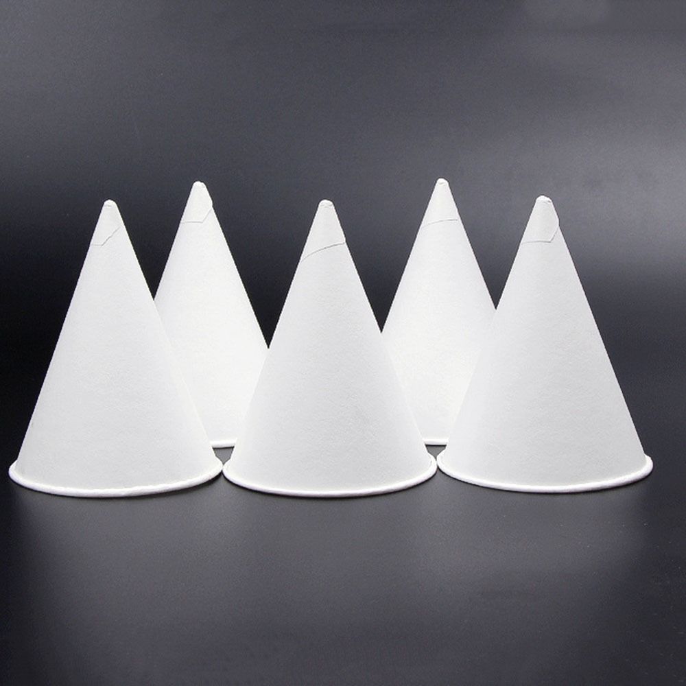200Pcs Leakproof White Paper Cone Cups Coated Disposable Paper Cups Premium Snow Cone Cups Water